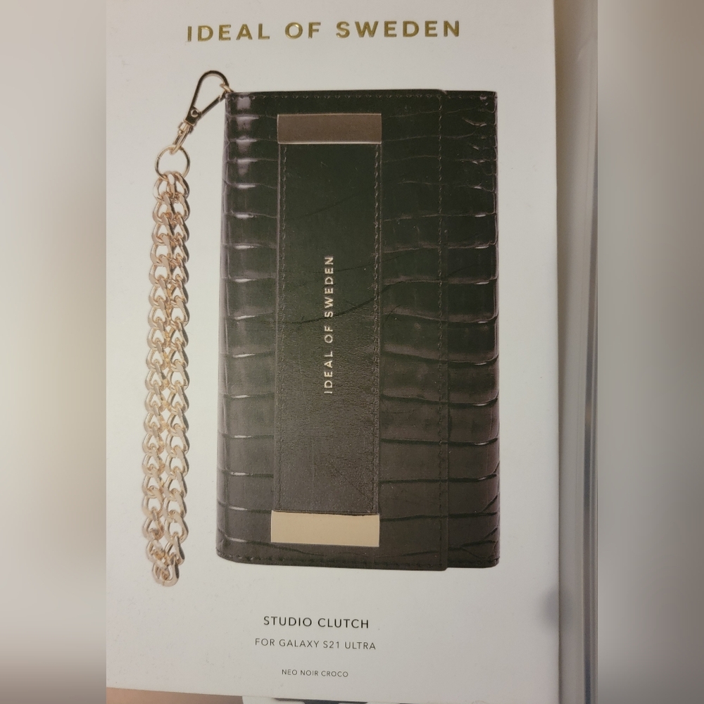 NEW Ideal of Sweden Neo Noir Croc Studio Clutch for Galaxy S21 Ultra